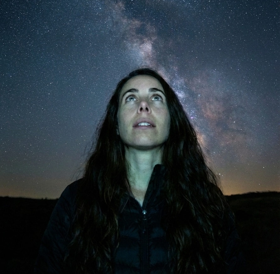 Maria House gazing at the night sky